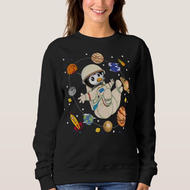 Sweatshirt Planètes mignonnes Zoo Oiseau Animal Penguin Espac (Devant)