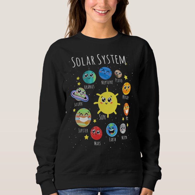 Sweatshirt Planètes Solaires Espace Système Pour Enfants Souc (Devant)