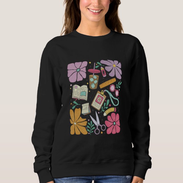 Sweatshirt Planificateur Coloré et Papeterie Esthétique (Devant)
