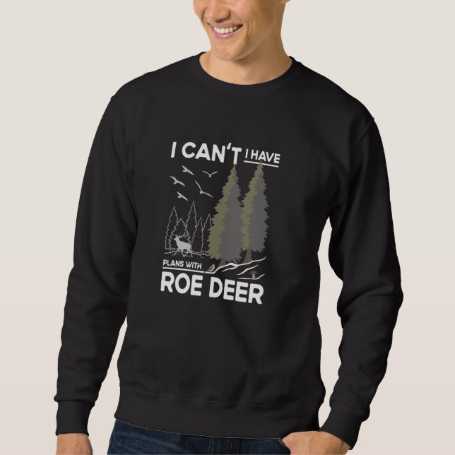 Sweatshirt Plans Avec Roe Deer Observer Les Antlers Chasser L (Devant)