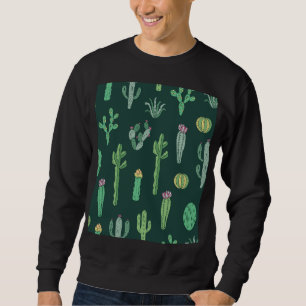 Sweatshirt Plantes de Cactus : Arrière - plan Vintage sans co