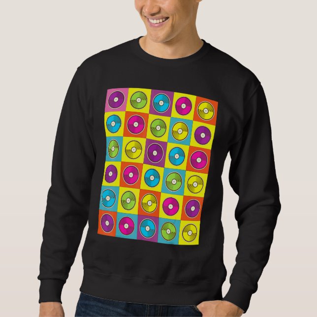 Sweatshirt Plaques de vinyle rétro (Devant)