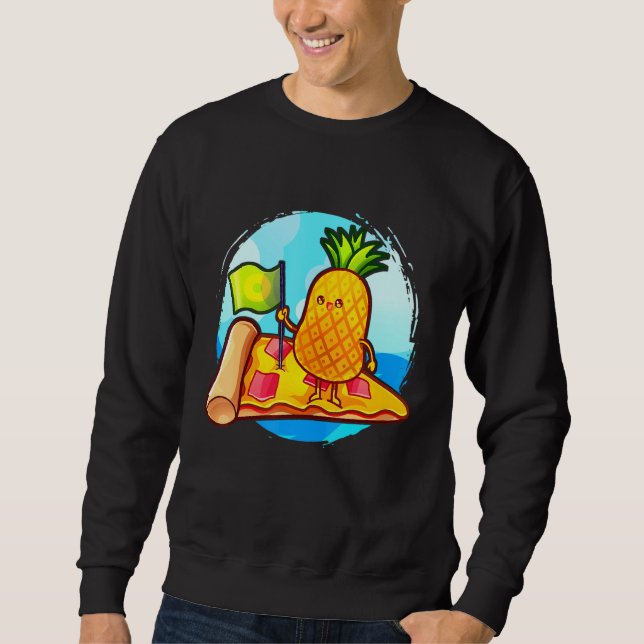 Sweatshirt Plat de fruits à la pizza hawaïenne à l'ananas au  (Devant)