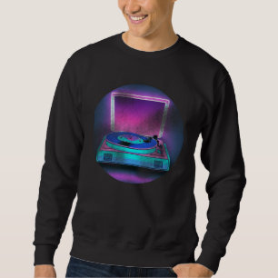 Sweatshirt Platine Vinyle Rétro Style Vintage LP DJ 70s