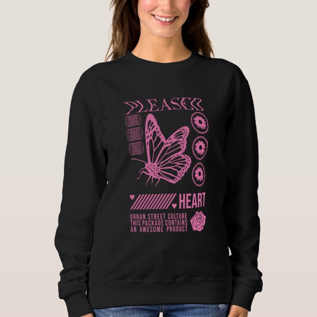Sweatshirt Pleased Heart Trending Urban Street (Devant)