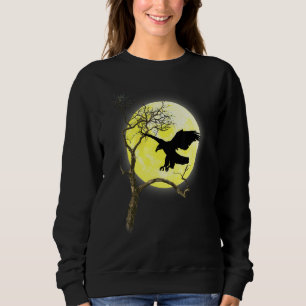 Sweatshirt Pleine lune d'aigle chauve Lumière Nature Oiseau O