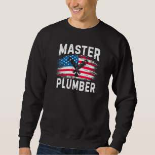 Sweatshirt Plombier expert Drapeau américain Plomberie patrio