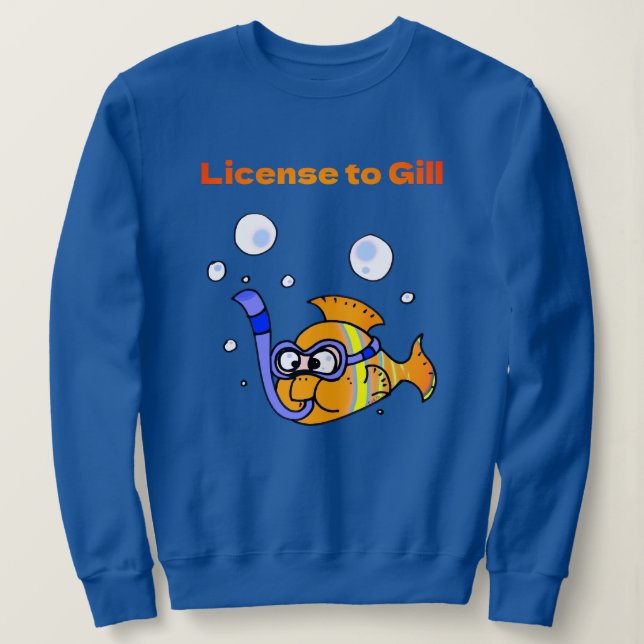Sweatshirt Plongée amusante Plongée Poisson Conception (Design devant)