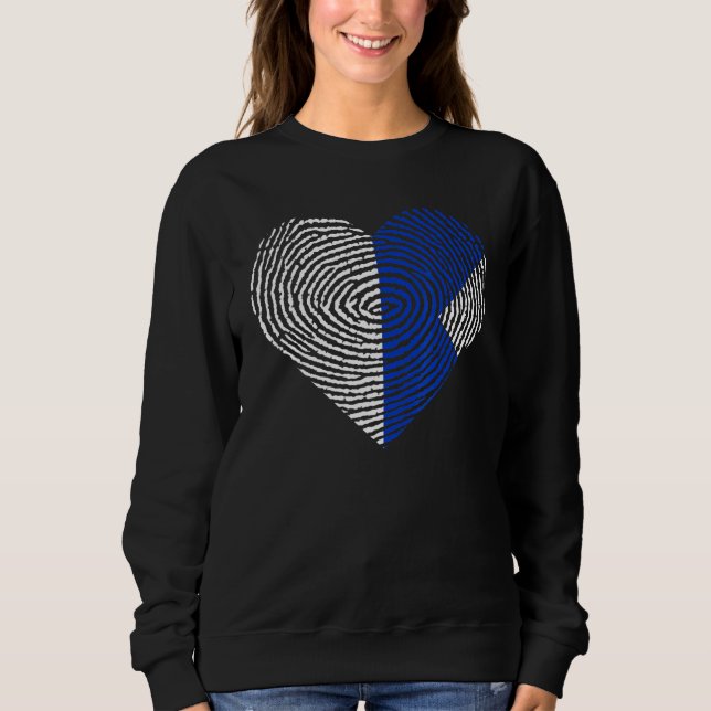 Sweatshirt Plongée Humour Plongée Plongée Bleu Drapeau Coeur  (Devant)