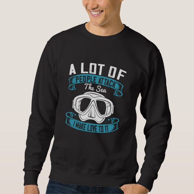 Sweatshirt Plongée - Je fais l'amour à la mer (Devant)