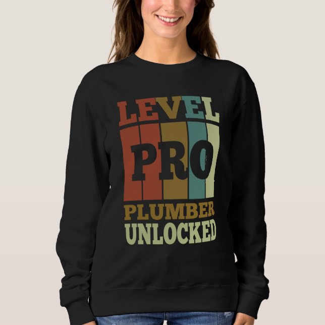 Sweatshirt Plumber Pro Unlocked Vintage Style Unique (Devant)