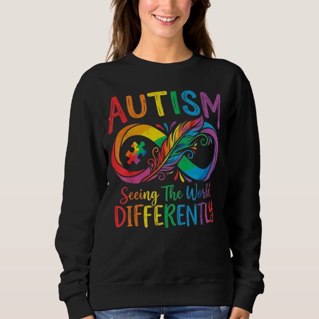 Sweatshirt Plume de l'infini arc-en-ciel de sensibilisation à (Devant)
