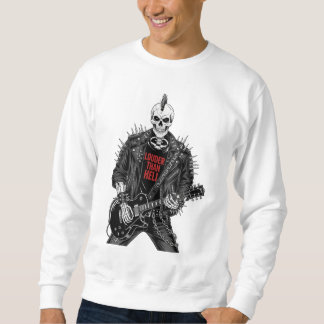 Sweatshirt Plus fort que l'enfer - Punk Rock Skeleton Guitari