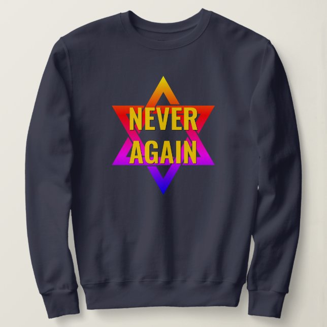 Sweatshirt PLUS JAMAIS Holocauste YOM HASHOAH (Design devant)