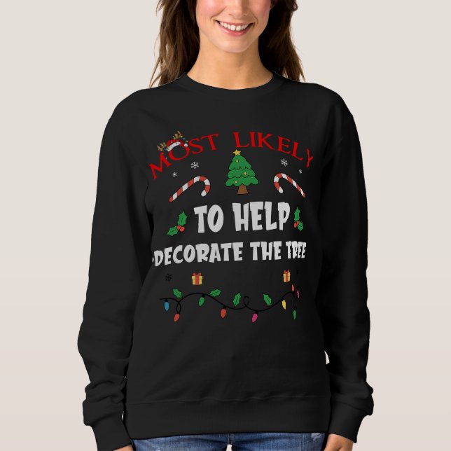 Sweatshirt Plus susceptible d'aider à décorer l'arbre Drôle d (Devant)
