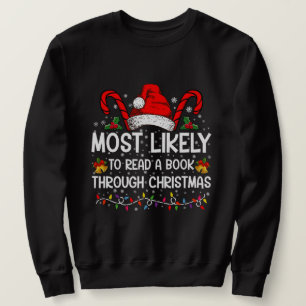 Sweatshirt Plus susceptible de lire un livre à travers Noël