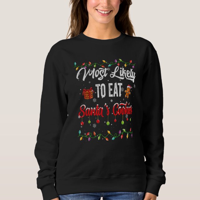 Sweatshirt Plus susceptible de manger les cookies de Santa fa (Devant)