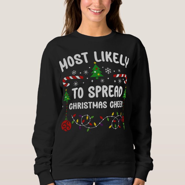 Sweatshirt Plus susceptible de répandre la joie de Noël (Devant)