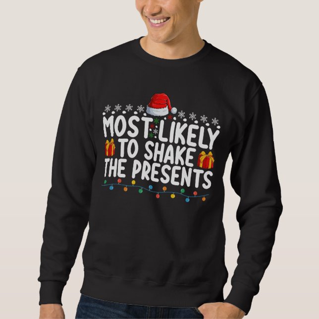 Sweatshirt Plus susceptible de secouer les cadeaux de Noël (Devant)