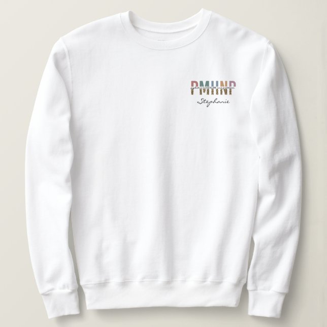 Sweatshirt PMHNP Empreinte de léopard Psychiatrie Santé menta (Design devant)
