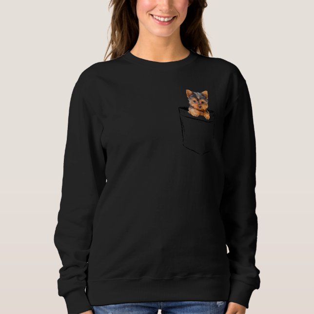 Sweatshirt Poche bébé Yorkie Chien Aimer R Papa Maman, Garçon (Devant)