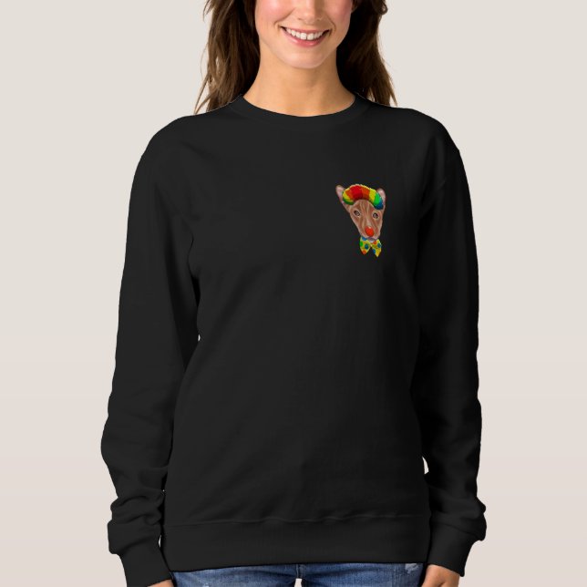 Sweatshirt Poche de chien de cirque Basenji Clown (Devant)