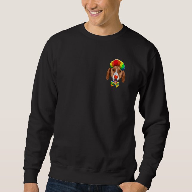 Sweatshirt Poche de chien de cirque Foxhound américain Clown (Devant)