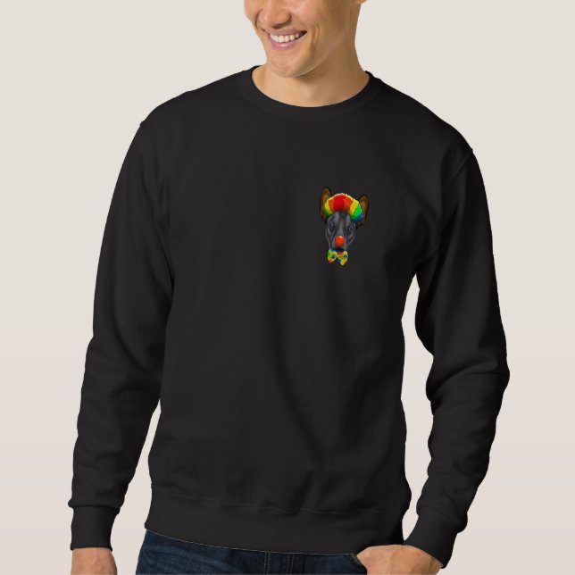 Sweatshirt Poche de chien de cirque Xoloitzcuintli Clown (Devant)