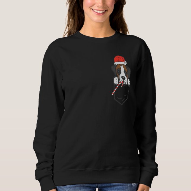 Sweatshirt Pocket Boxer Santa Dog Christmas Xmas Men Women (Devant)