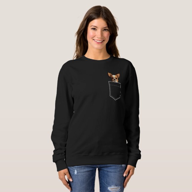 Sweatshirt Pocket Chihuahua (Devant entier)
