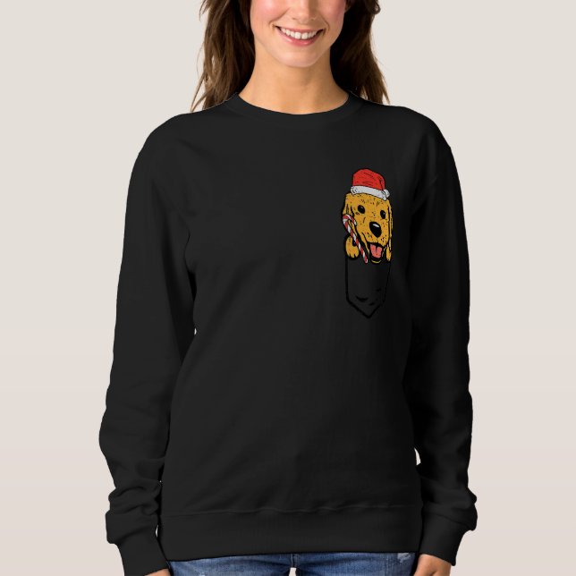 Sweatshirt Pocket Golden Retriever Santa Dog Christmas Xmas M (Devant)