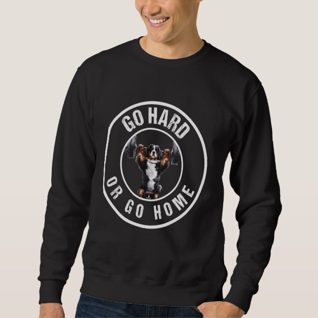 Sweatshirt Poids de pompage levant Funny Bernese Mountain Dog (Devant)