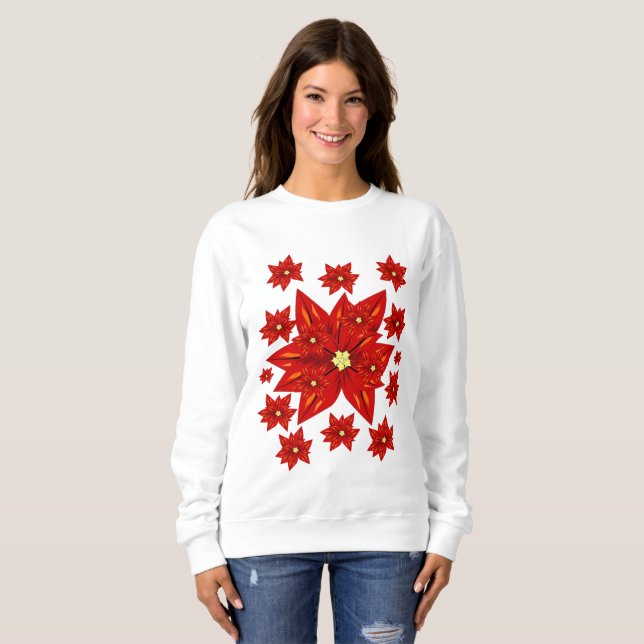 Sweatshirt Poinsettia (Devant entier)