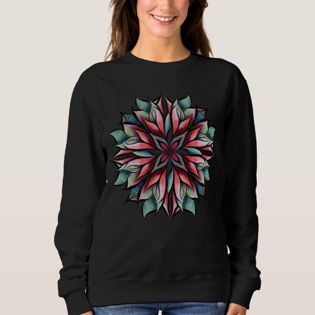 Sweatshirt Poinsettia Noël Floral Élégant Vacances d'hiver (Devant)