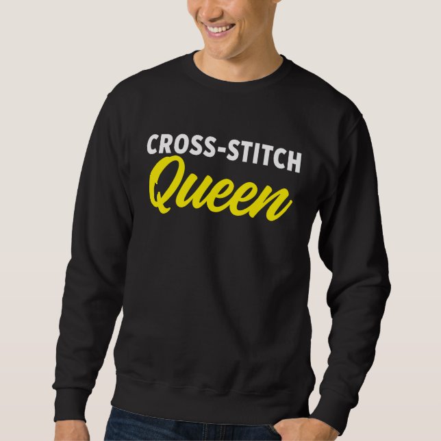 Sweatshirt Point de croix Broderie artisanale (Devant)