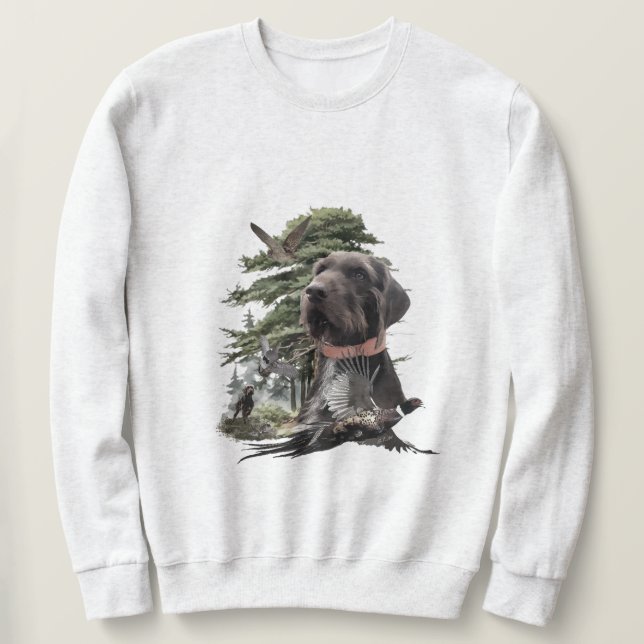 Sweatshirt Pointer à poil dur allemand (Design devant)