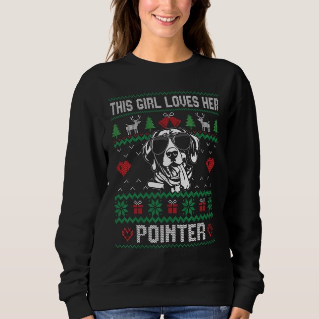 Sweatshirt Pointer Girl Cool Ugly Christmas for Dog Mom (Devant)