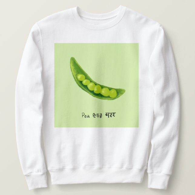 Sweatshirt Pois en anglais, coréen, hindi (Design devant)