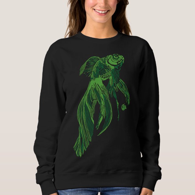 Sweatshirt Poisson 02 vert (Devant)