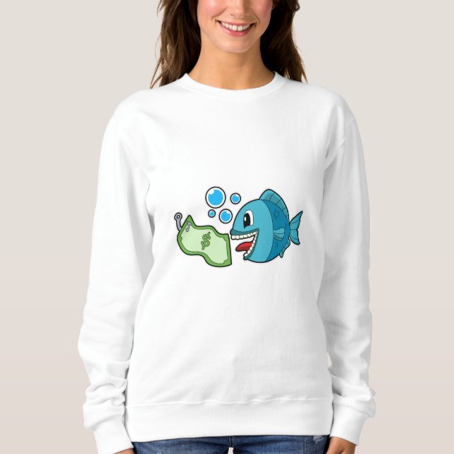 Sweatshirt Poisson avec billet de banque (Devant)