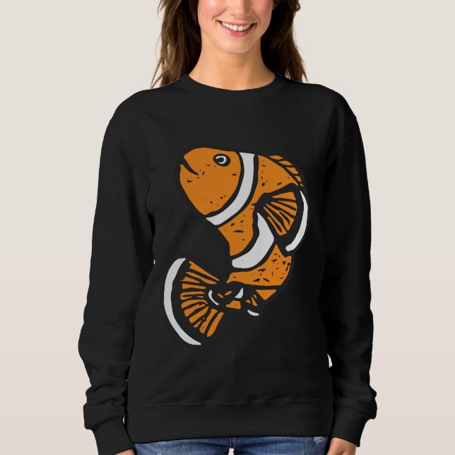 Sweatshirt Poisson clown amusant (Devant)