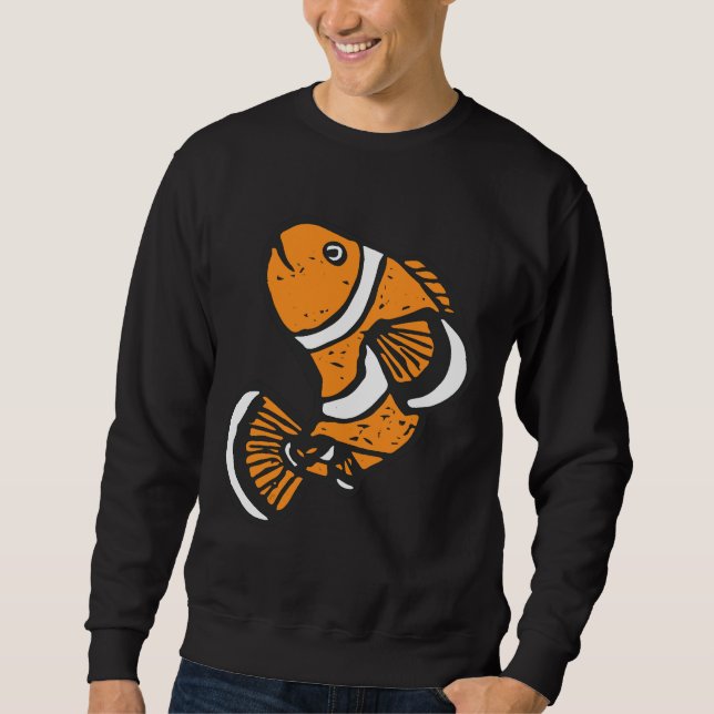Sweatshirt Poisson clown amusant (Devant)