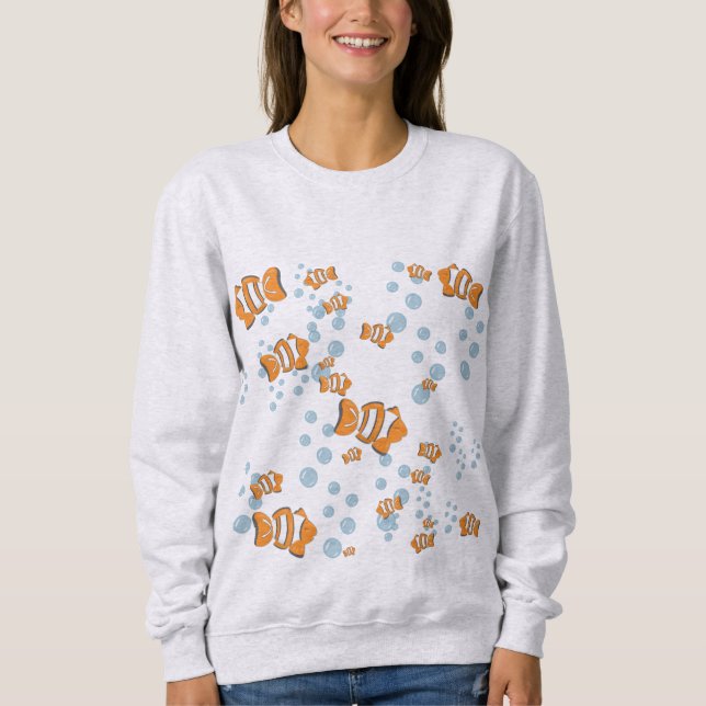 Sweatshirt Poisson clown et bulles d'air (Devant)