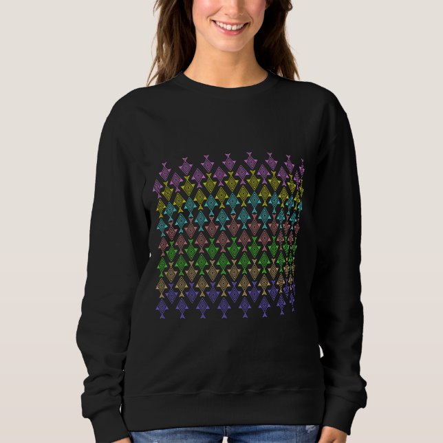 Sweatshirt Poisson coloré Chevron (Devant)