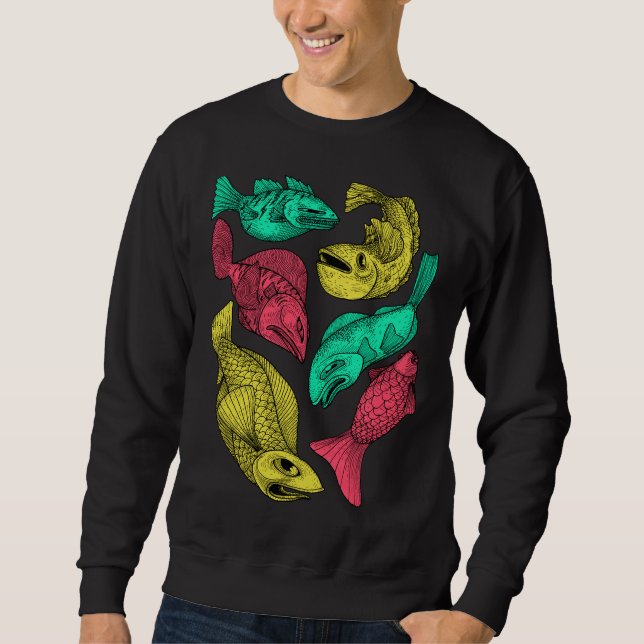 Sweatshirt Poisson couleur (Devant)