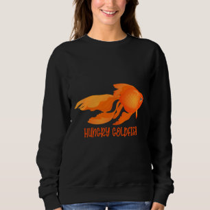 Sweatshirt Poisson D'Or Affamé 2 Sur Turquoise Sombre