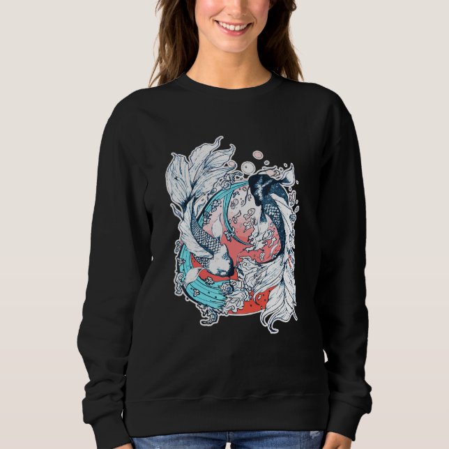 Sweatshirt Poisson japonais Yin Yang Koi (Devant)