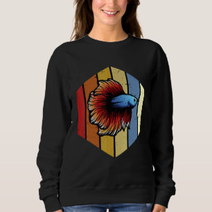 Sweatshirt Poisson Retro Vintage coloré Vieux Angler Angl