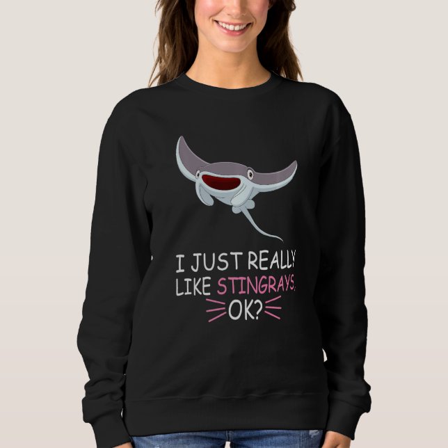 Sweatshirt Poisson Stingray Mal J'Aime Vraiment Stingray Ok (Devant)