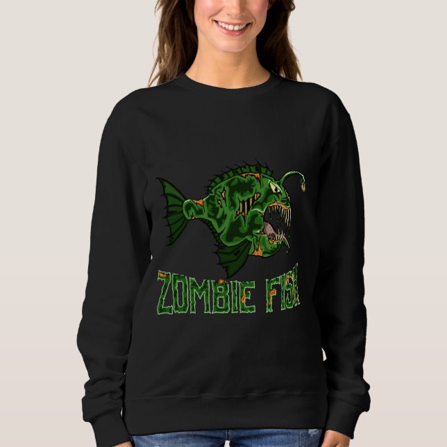 Sweatshirt Poisson Zombie Halloween Poisson Profond De Mer Fr (Devant)